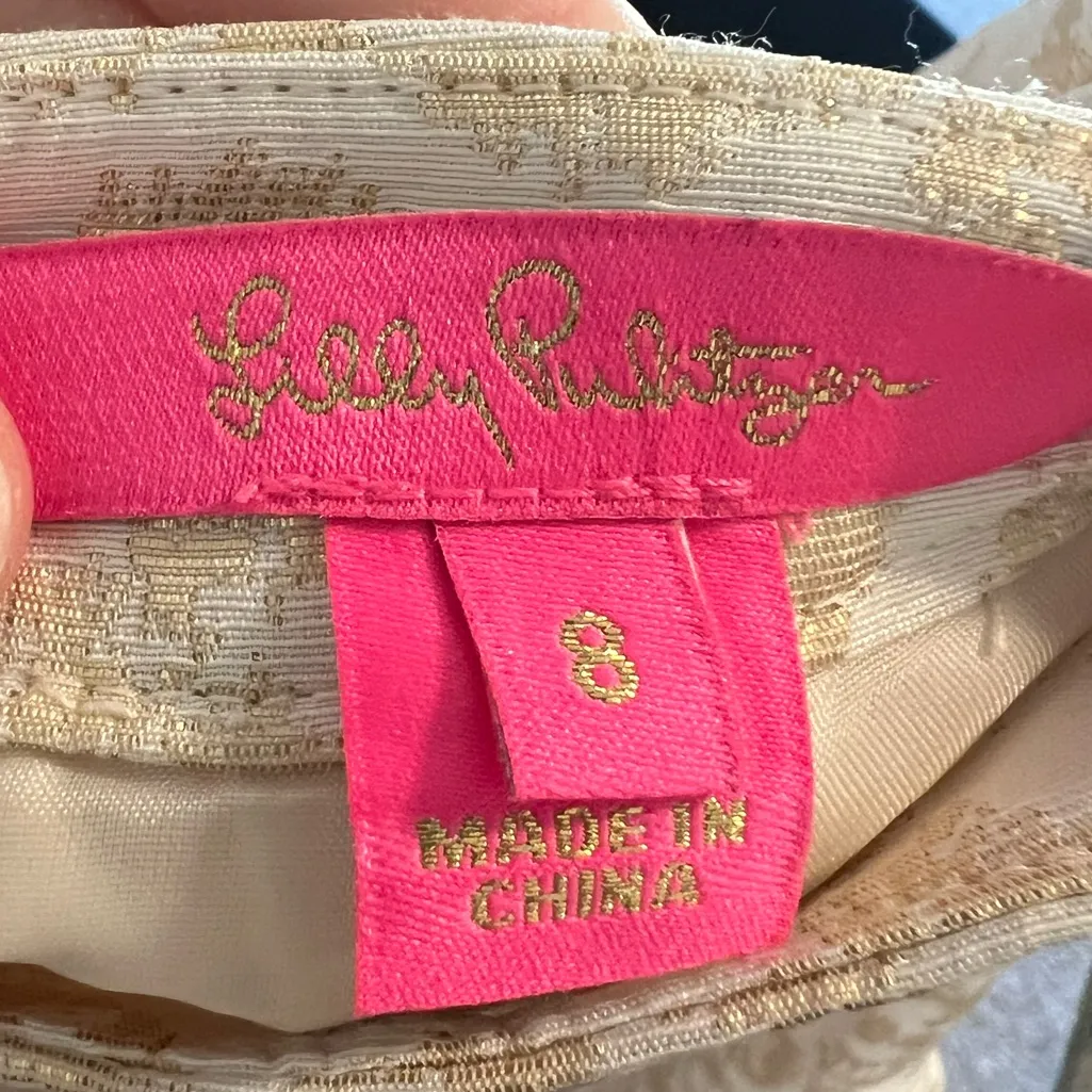 Lilly Pulitzer Leah Animal Print Bubble Mini Skirt Gold Dazzle Leopard Jacquard - Image 7