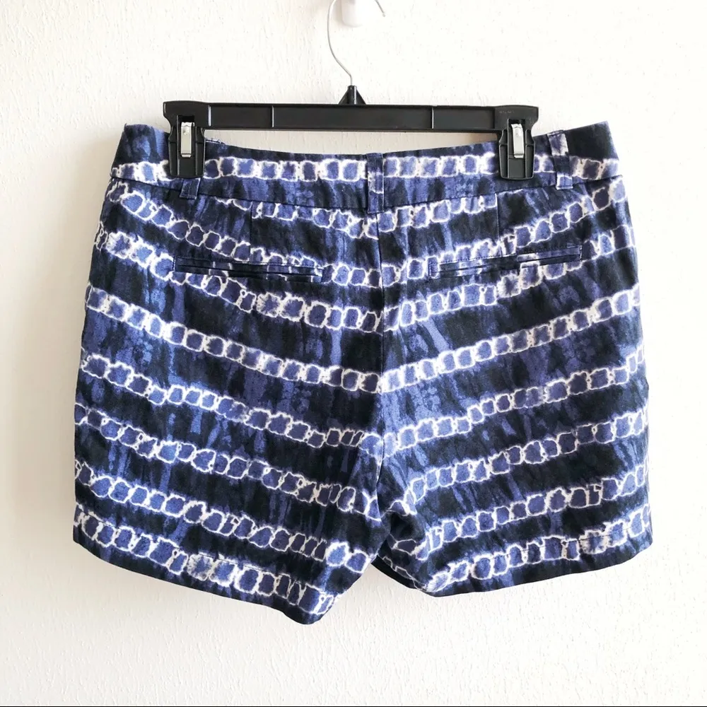 J. Crew Shorts Tie-Dye Linen Blend Blue with White Shorts Sz 6 EUC Factory Store - Image 9
