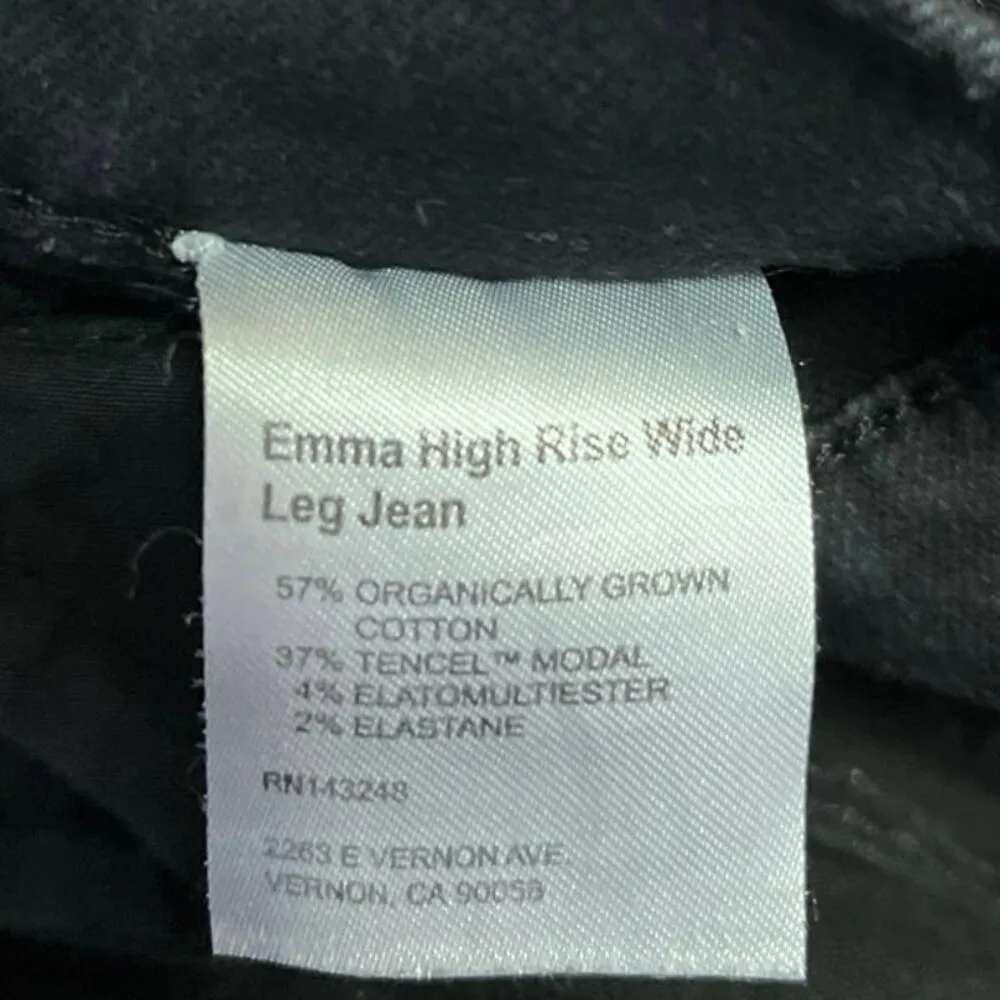 Reformation Jeans Emma High Rise Black Baggy Wide Leg Crop Denim Jeans Size 28 - Image 5