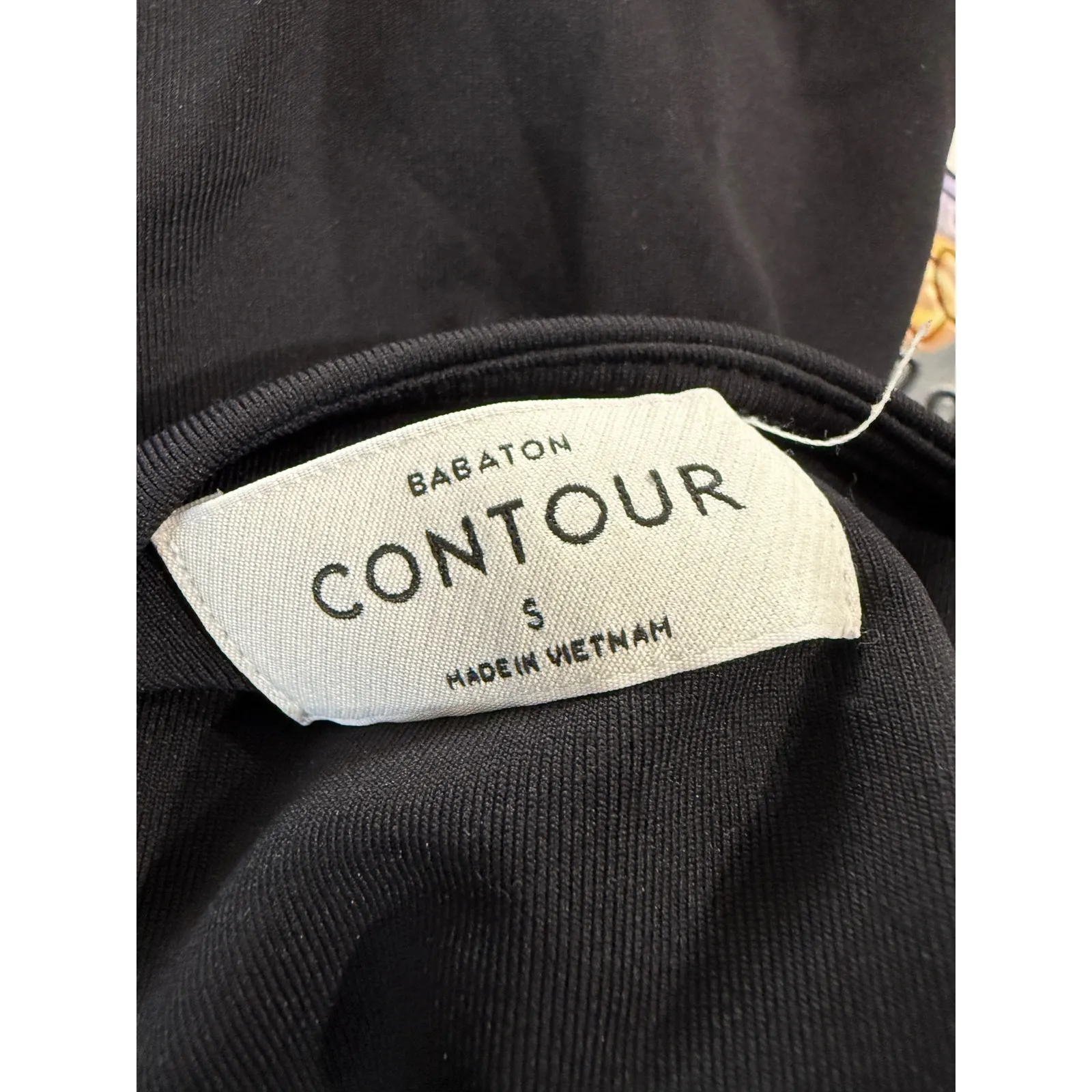 BABATON CONTOUR Black Long Sleeve Square Neck Thong Bodysuit Women's Size S - Image 3