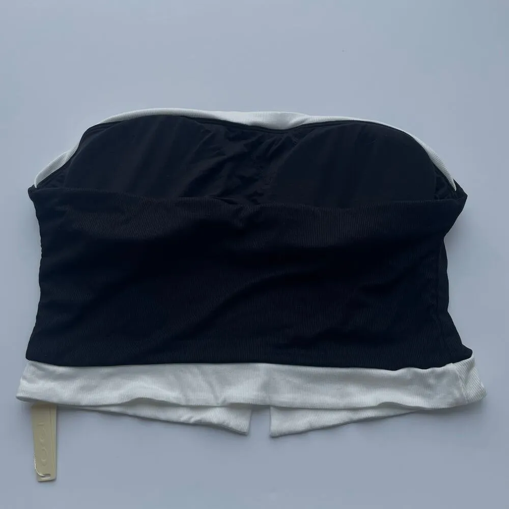 OGL Brami Tube Top Cropped Ribbed Contrast Trim Black Size 2XL NEW - Image 4