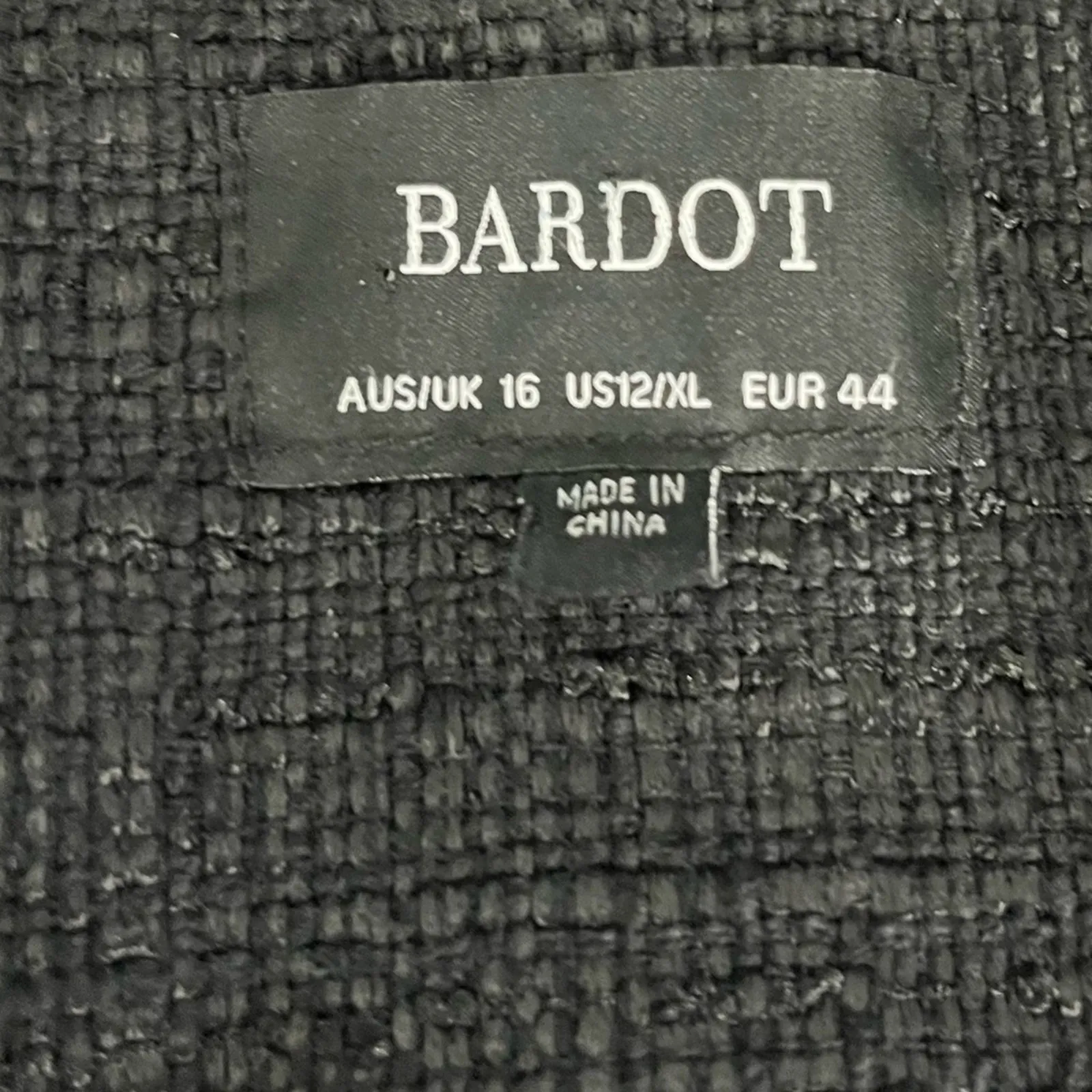 Bardot Boucle Tweed Blazer Double Breasted Cotton Blend Suit Coat Women’s 12/XL - Image 4