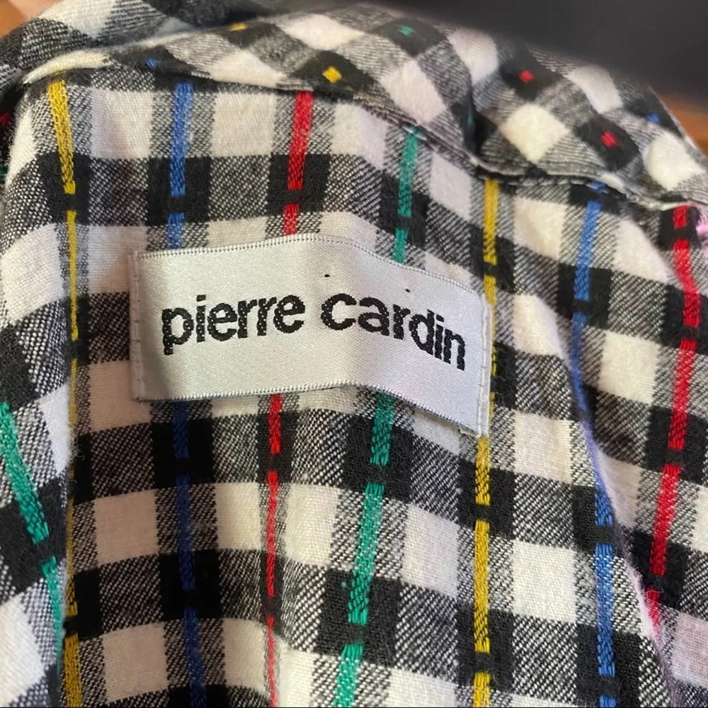 Pierre Cardin Multi-Colored Plaid Robe Medium - Image 6
