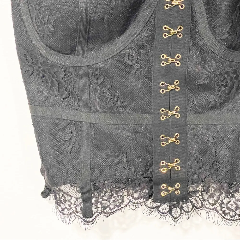 Posh MIA Size XS Black ALESSA Crafted Corset Lace Top - Image 3