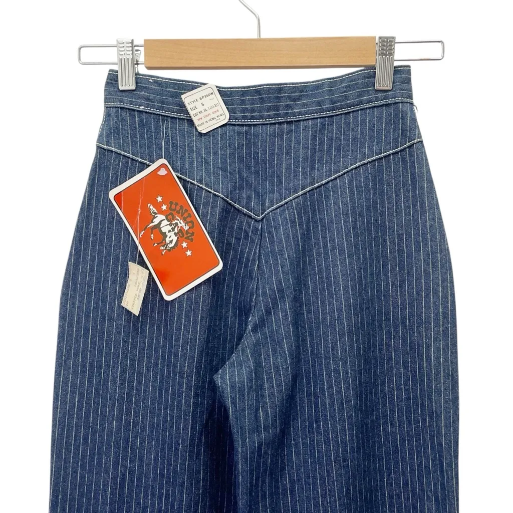 Vintage Union Gap High Rise Striped Denim Jeans Size 5 Junior NWT 100% Cotton Blue - Image 6