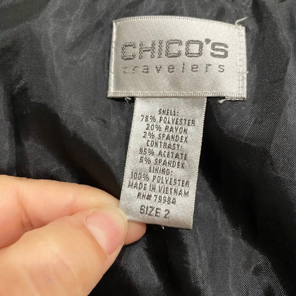 Chicos Travelers Houndstooth Jacket Bomber Zip Front Size 2= US Large - Image 12