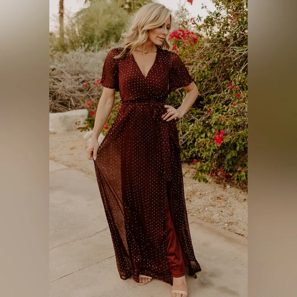 BALTIC BORN Grace Sparkle Gown In Mulberry - Image 3