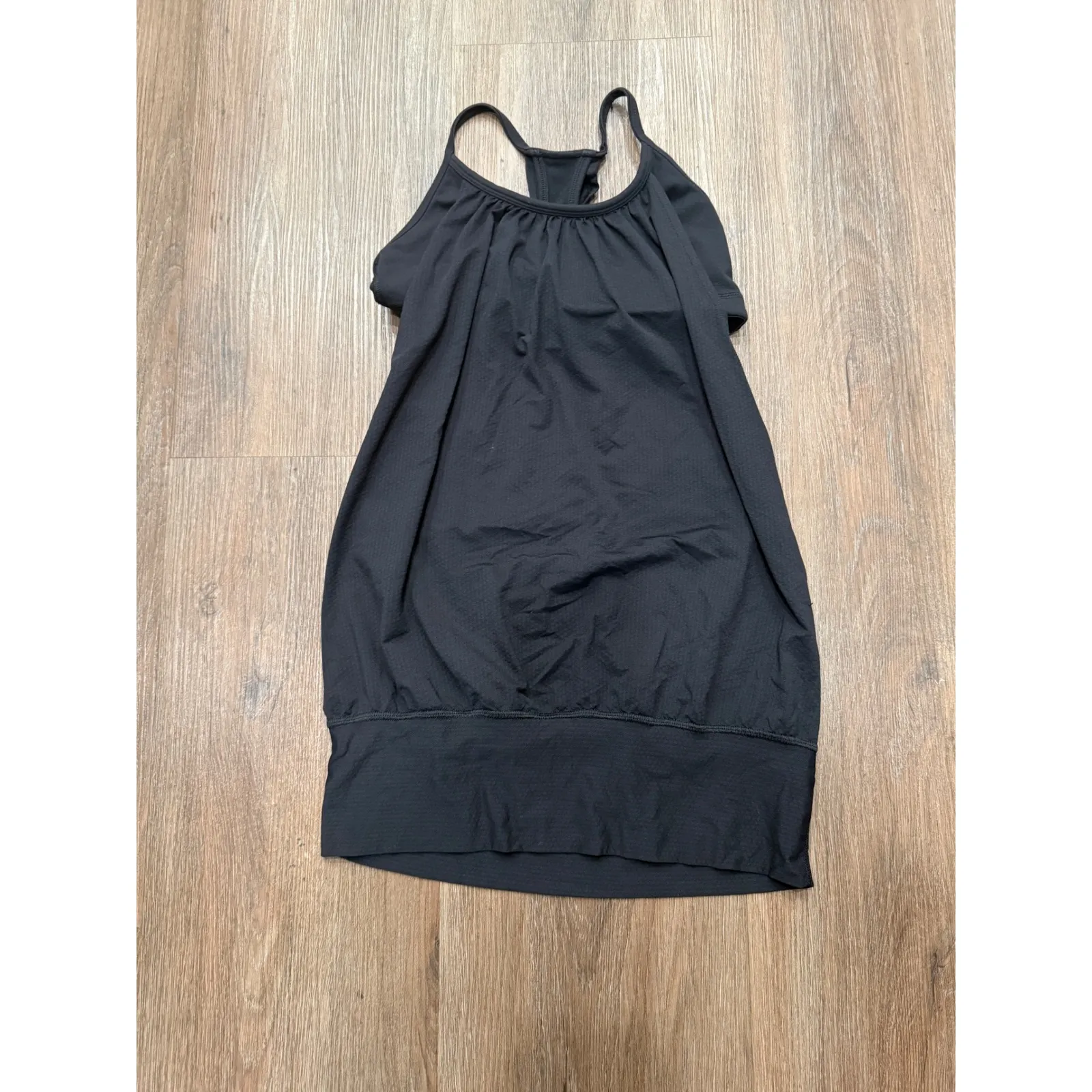 Lululemon Black Athletic Racerback Tank Top Built In Bra Dress Style - Image 3