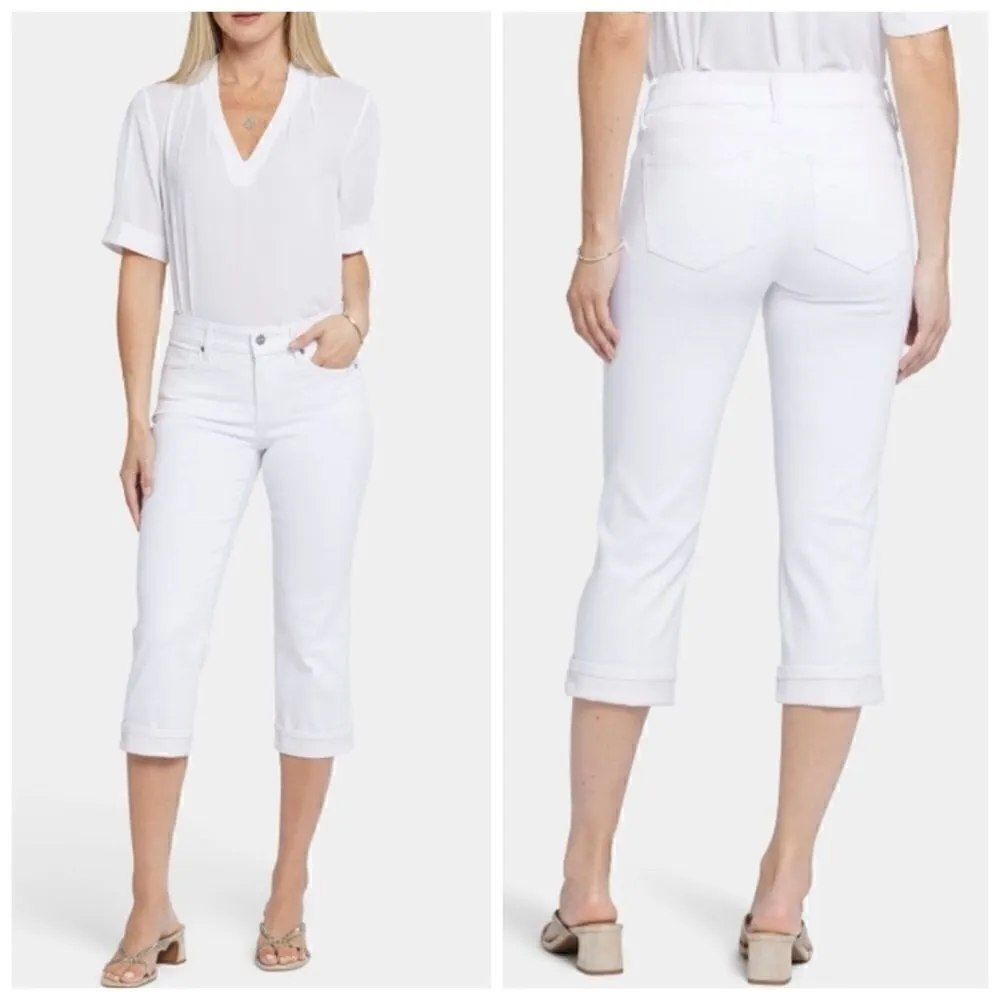 NYDJ Marilyn Straight Crop Jeans with Cuff Detail Cool Embrace Liftxtuck Sz 14 - Image 2