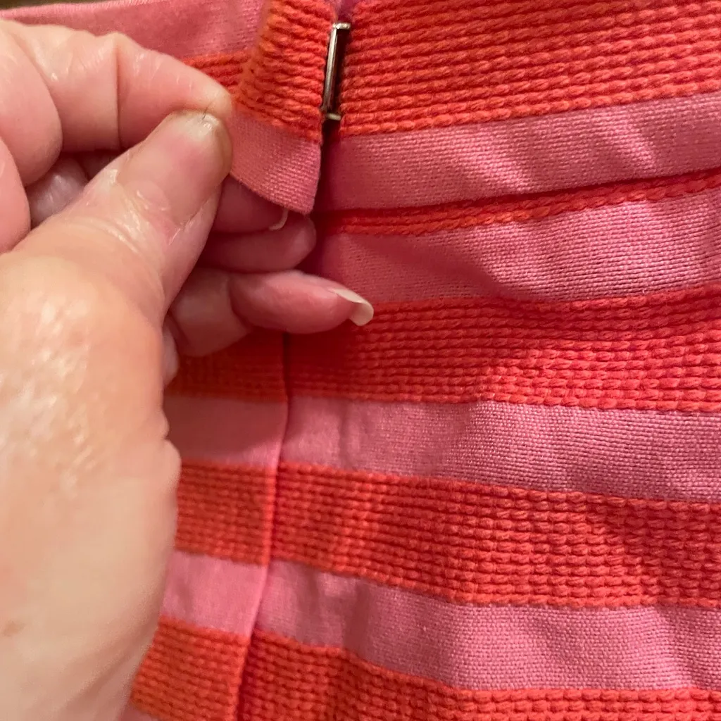 J. Crew Postcard Mini Skirt Pink Orange Coral Textured Stripes Women Sz 2 - Image 3