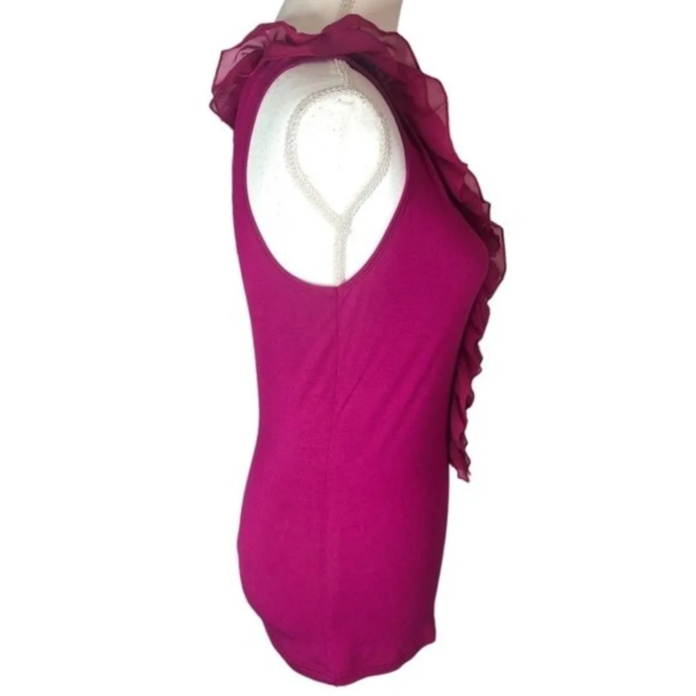 Milano Fuchsia Potion Ruffled Neckline Tank Top - Image 45