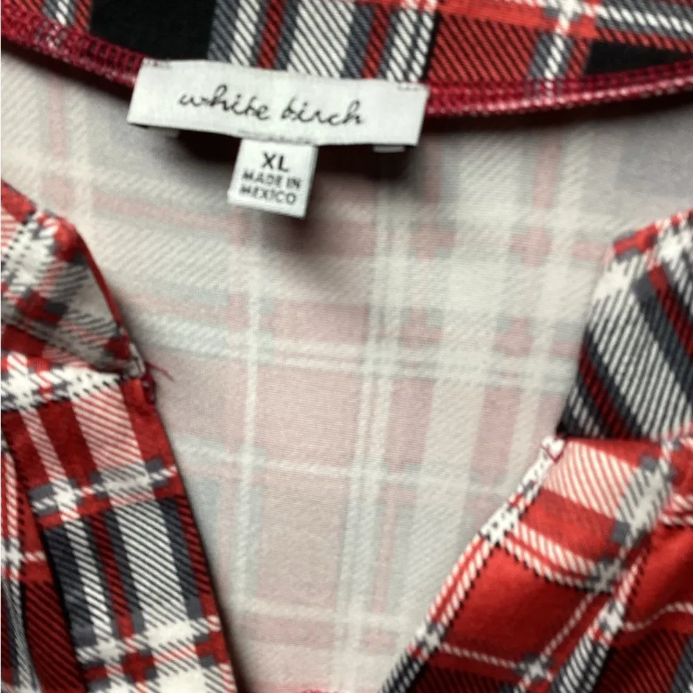 White Birch  top. Size XL.  Red/black/white plaid - Image 7
