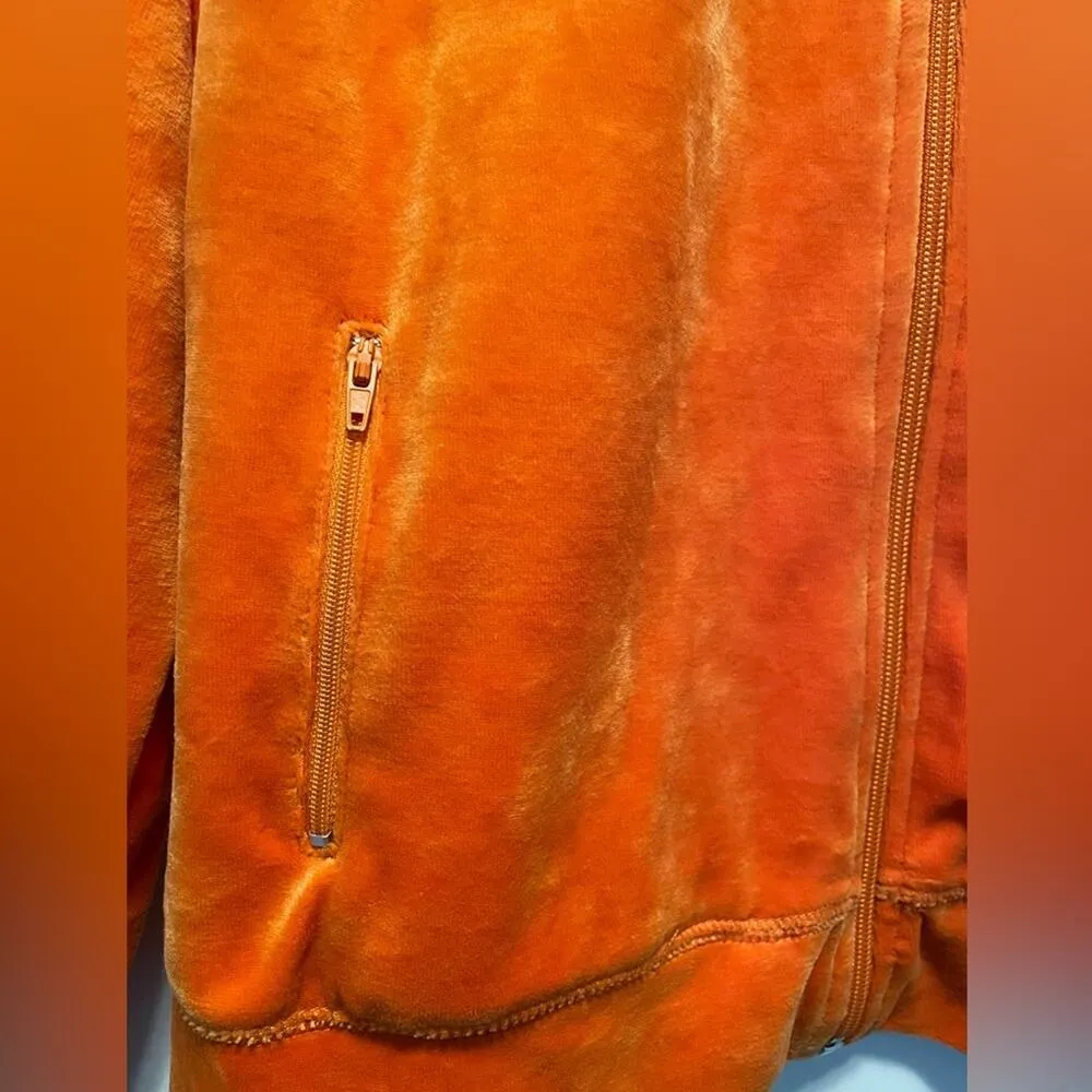 BCBGMaxAzria Vintage Orange Velour Zip Cover Jacket size Large - Image 9