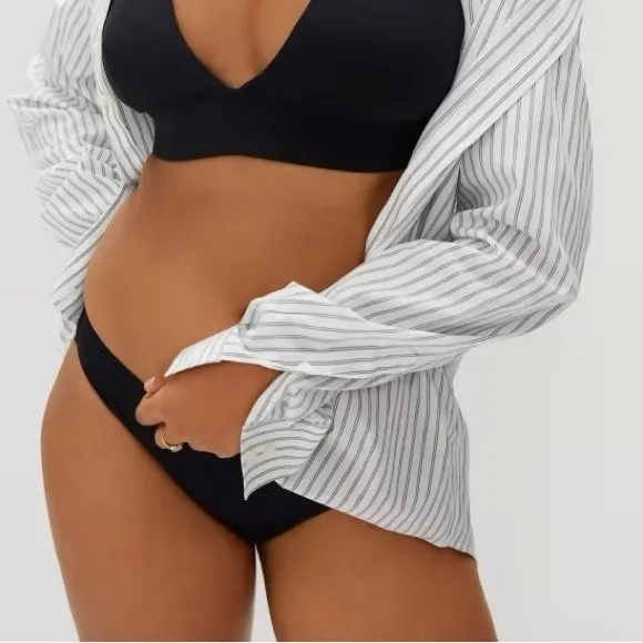 Everlane Womens Size S Black Bikini Bottom Stretch Low Rise Minimal Sustainable - Image 7
