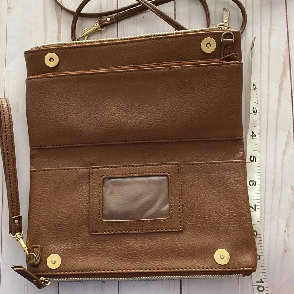 Relic convertible purse wristlet crossbody wallet brown vegan pebbled leather - Image 15