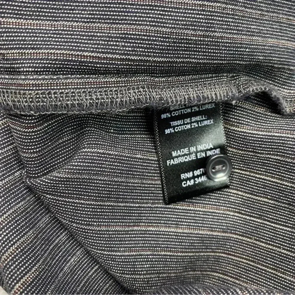 Rebecca Taylor La Vie Grey Metallic Stripe Lurex Gauze Ruffle Top Blouse Size XS - Image 4