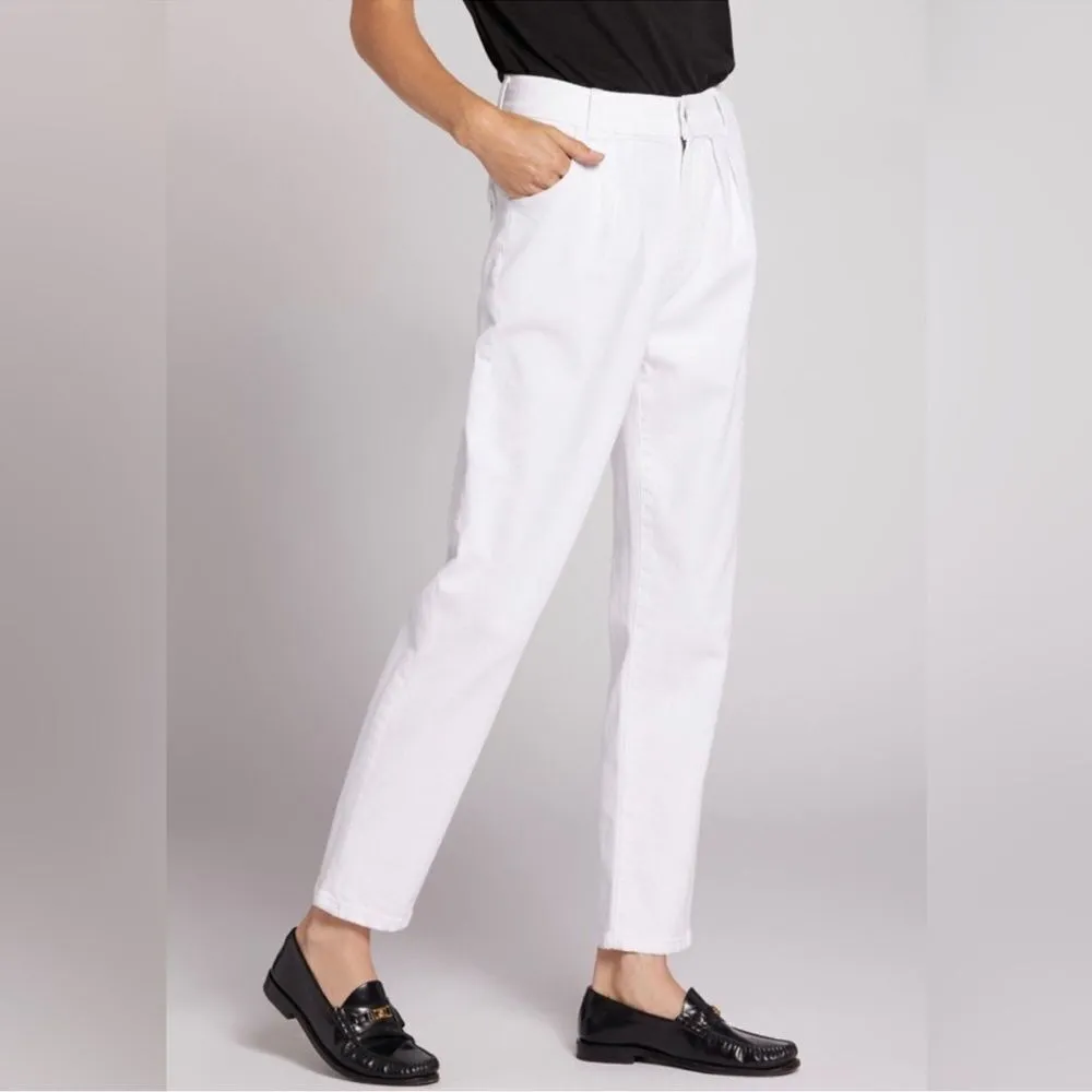 Current / Elliott The Arroyo Ultra High Mom Jean Pleated White Size 26 - Image 8