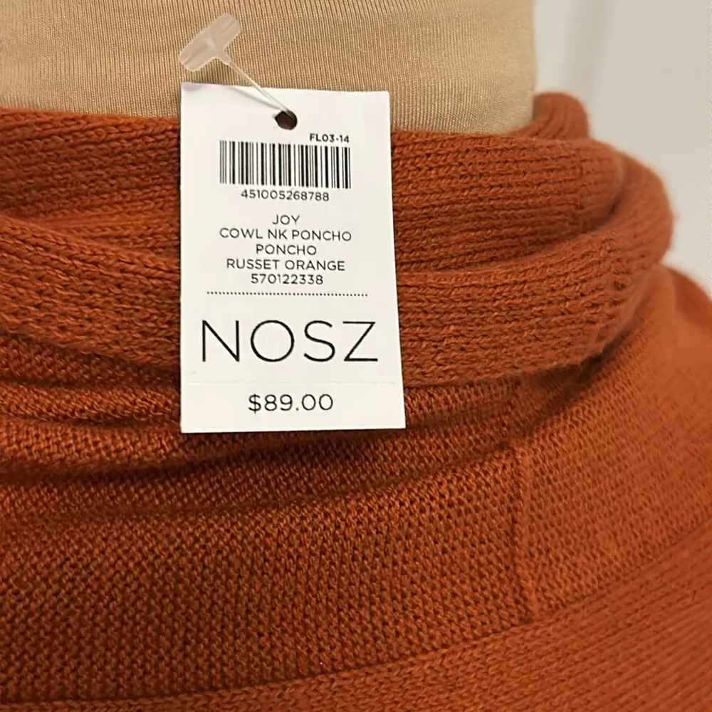 Chicos’s Joy Cowl Neck Poncho Russet Orange - Image 4