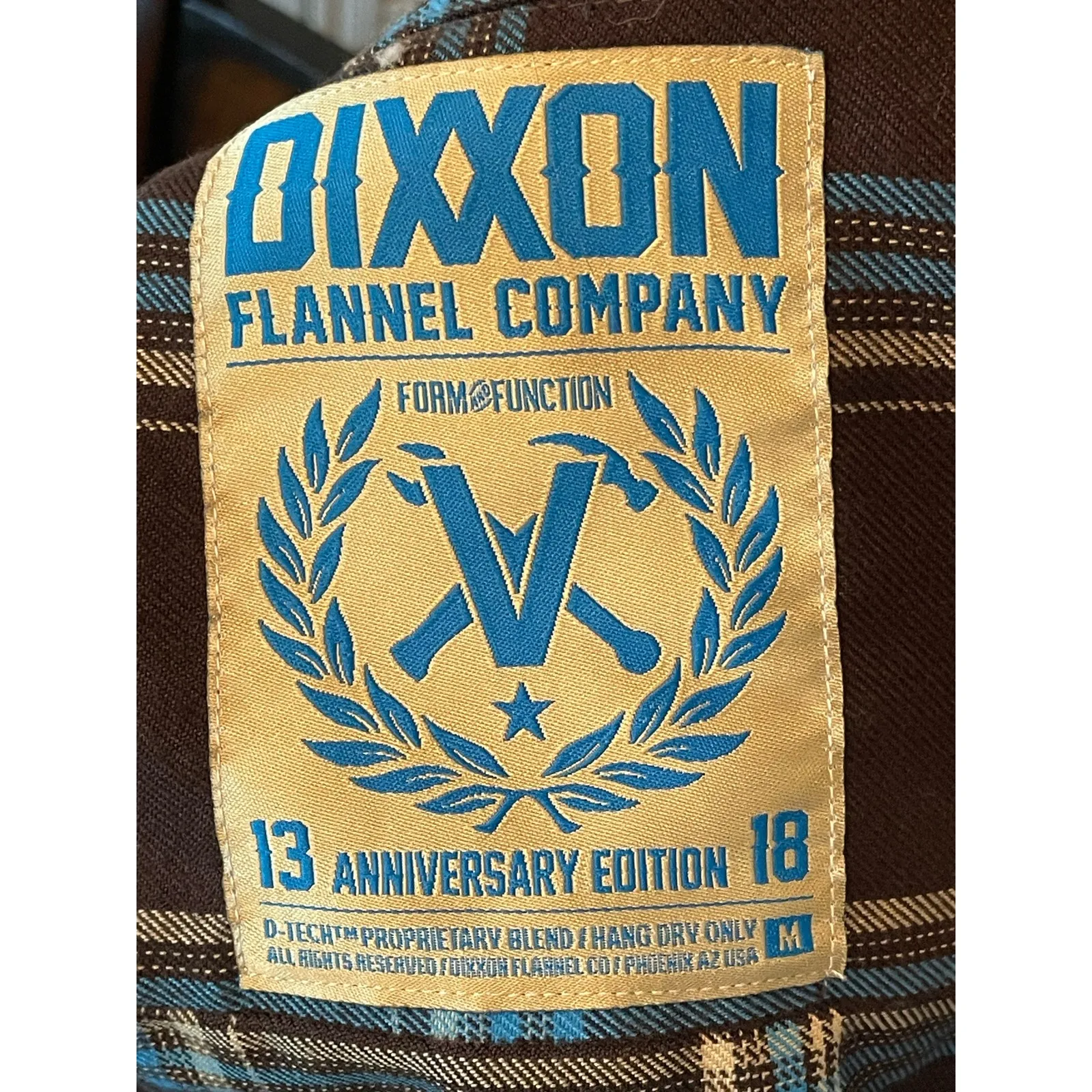 Dixxon Apache Anniversary Edition Brown Plaid Flannel Shirt size Medium - Image 3