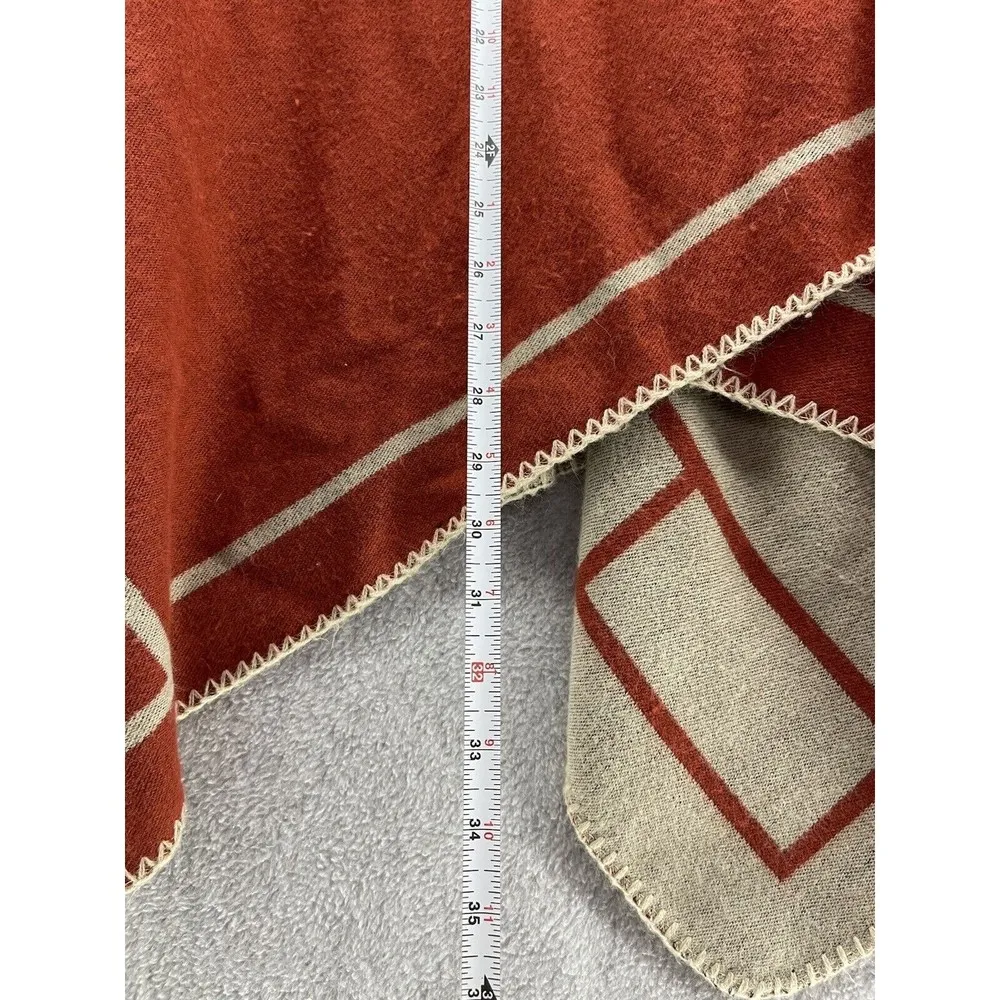 Cato Women's Poncho Brick Red Brown One Size Stitched Waterfall front - Image 5