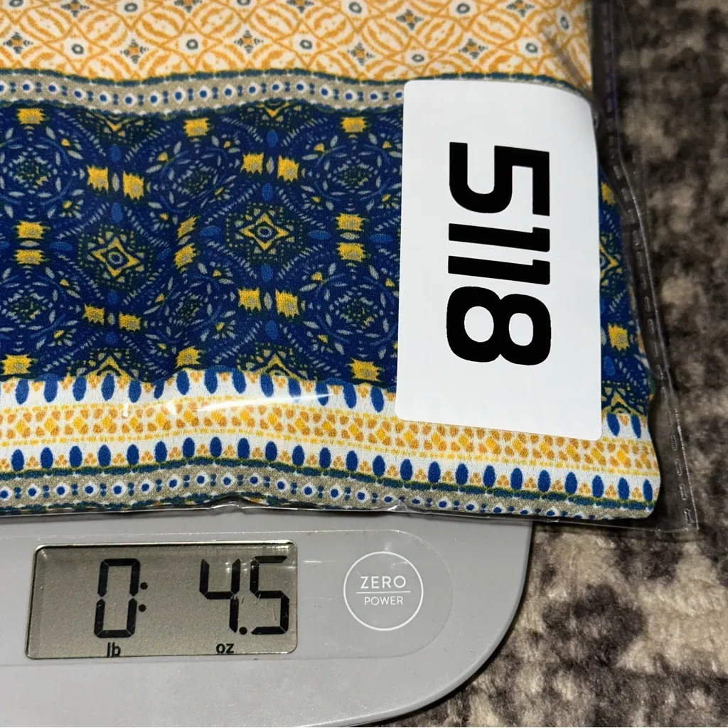 Collective Concepts Women's Size XS Blue Yellow Striped V-neck Long Sleeve Top - Image 7