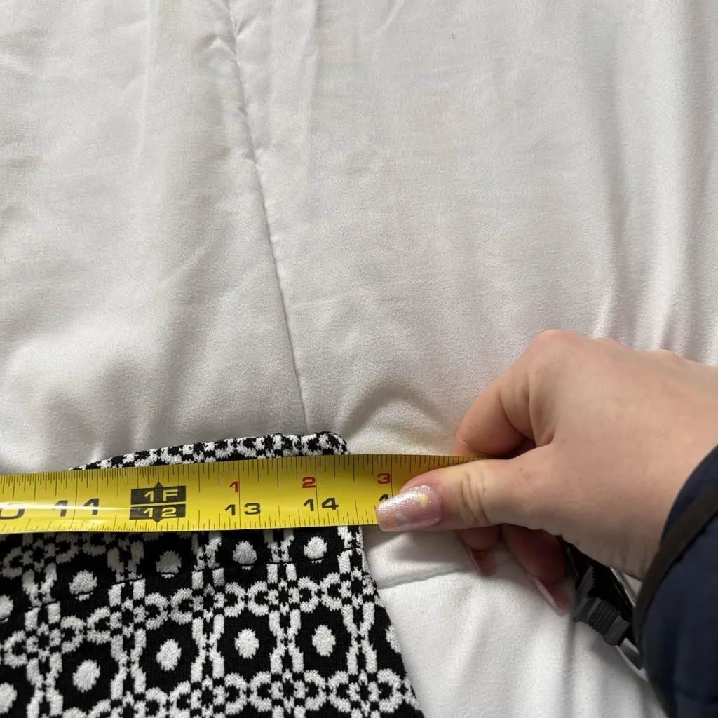 Etcetera Womens Size Small Preppy White Black Floral Academia Midi Skirt College - Image 4