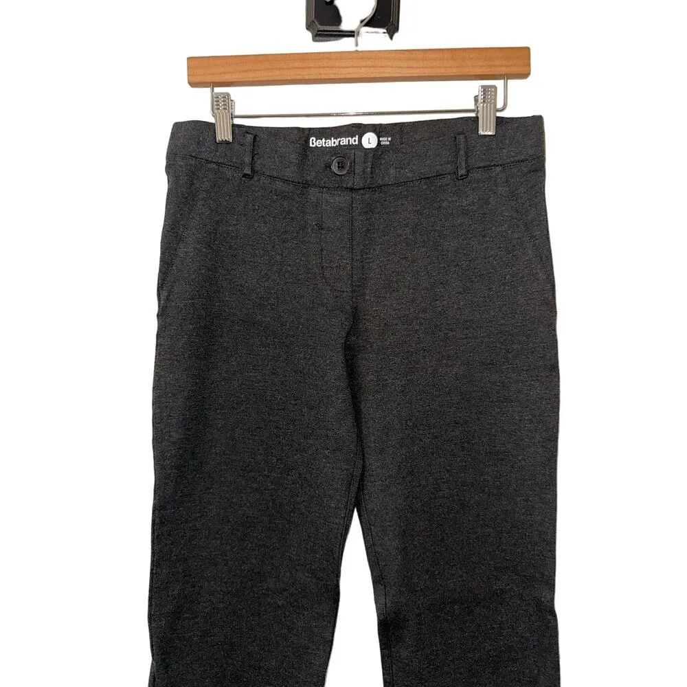 Betabrand Heathered Gray Businesswear Office Wear Workwear Pants Size L - Image 2