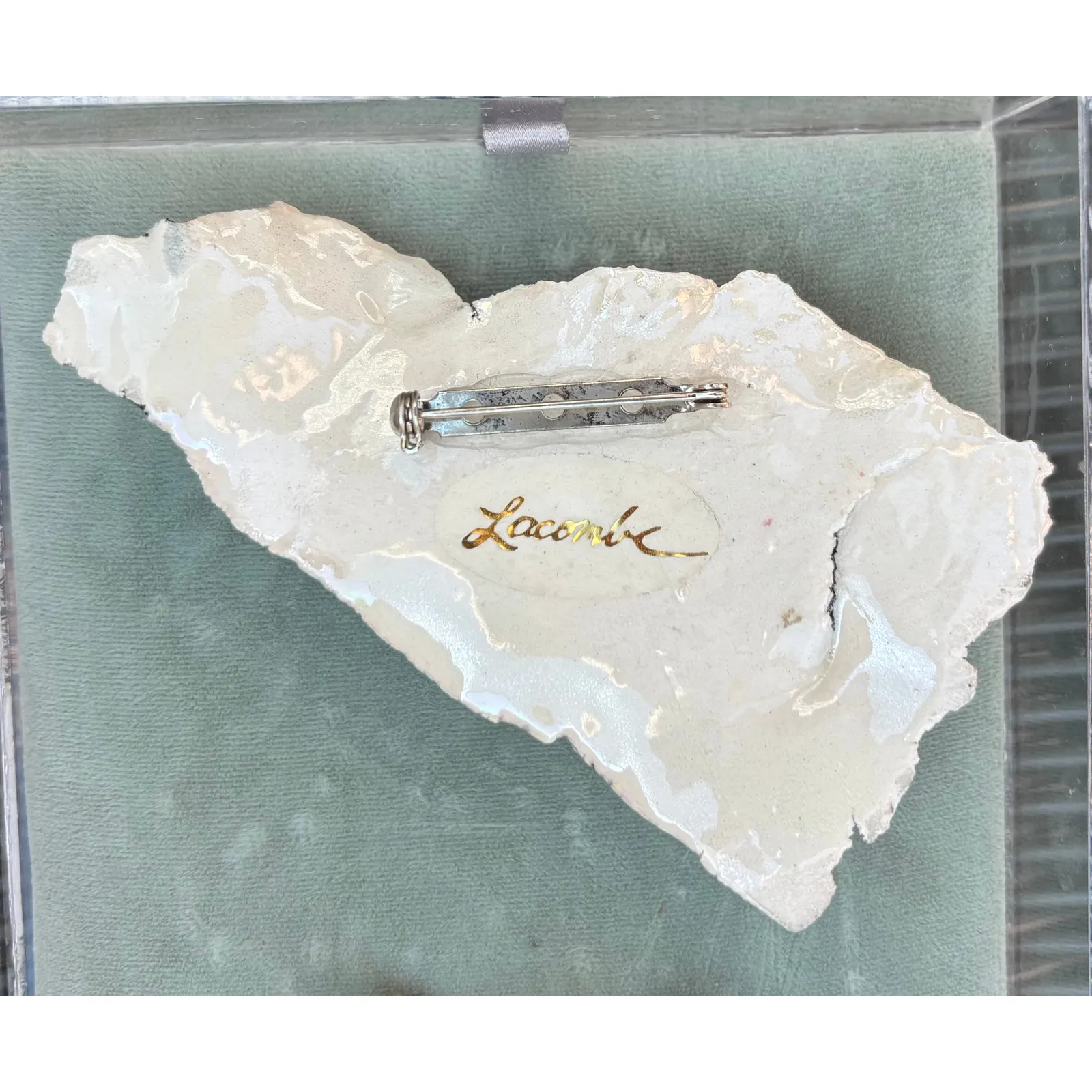 Amy Lacombe Vitage Abstract Ceramic Clay Brooch Jewelry 80' - Image 3