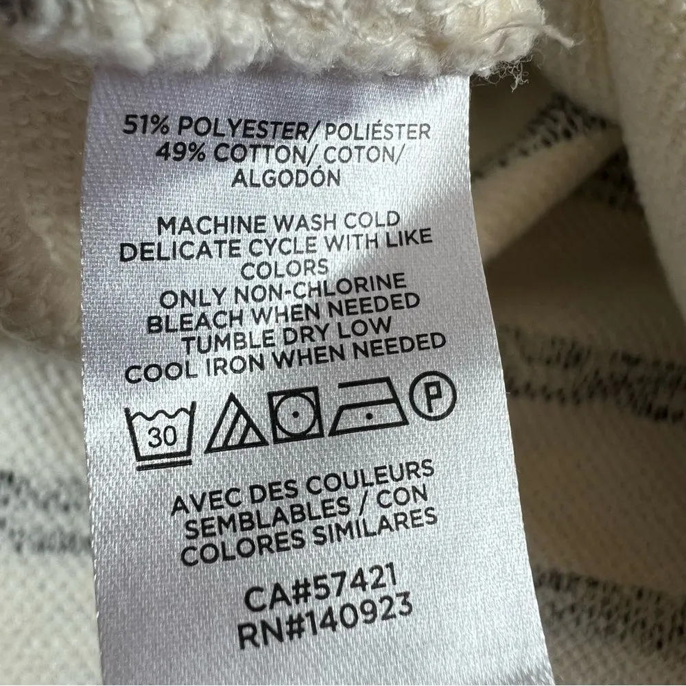 Loft Striped Cowl Neck Top Size XS in Whisper White Pullover Split Hem Sweater - Image 12