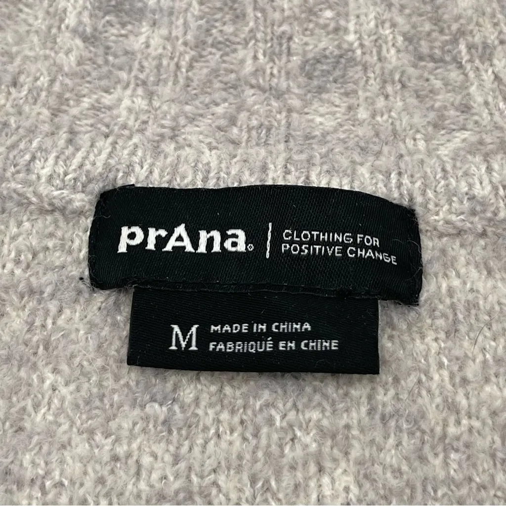 Prana Blazing Star Sweater Half-Zip Pullover Wool Sweatshirt Sz Med Heather Grey - Image 12