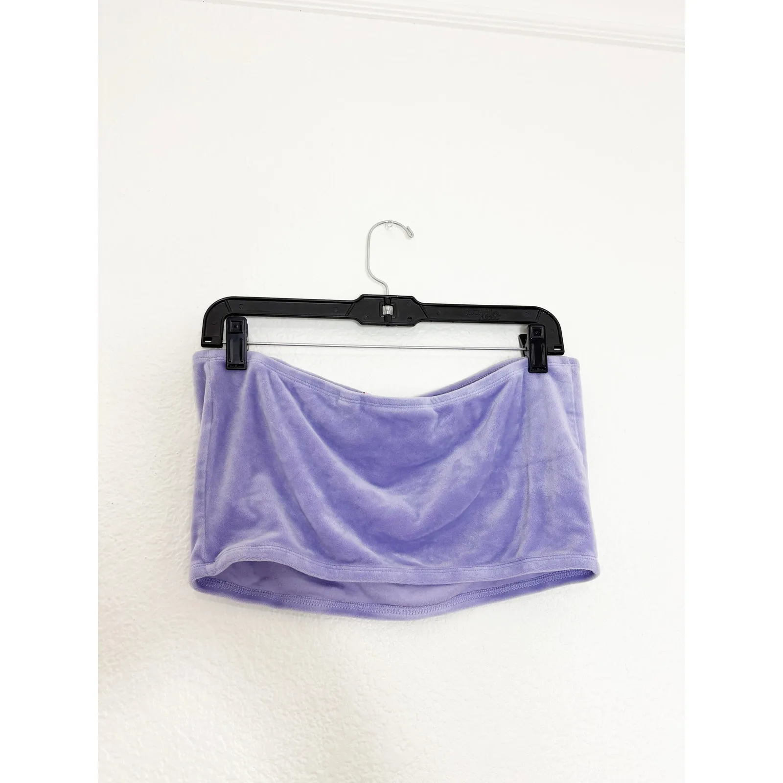Vintage Y2K Juicy Couture X Forever 21 Purple Velvet Rhinestone Crop Top Large - Image 11