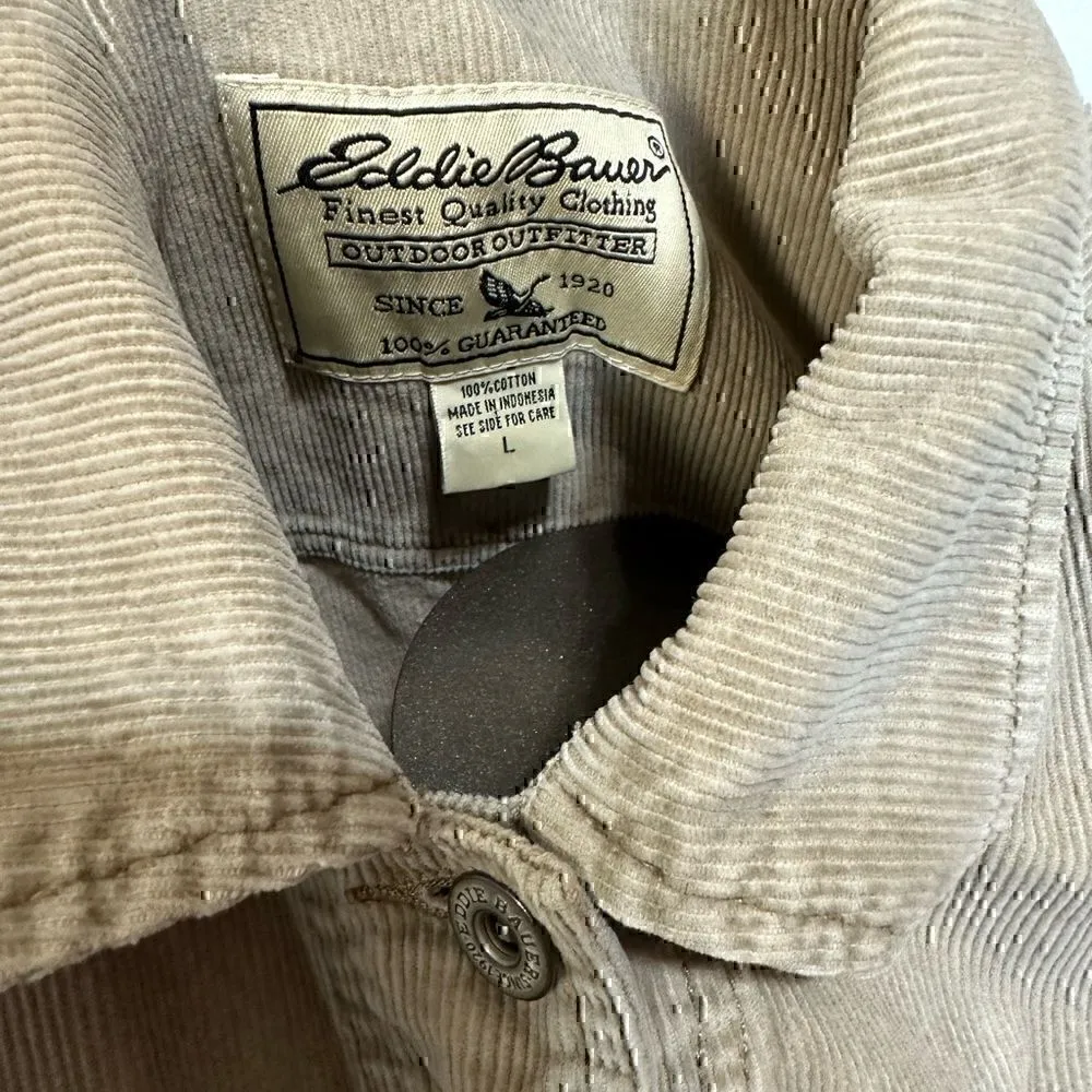 Eddie Bauer Ouftdoor Outfitter Beige Denim Looking Button Down - Image 5