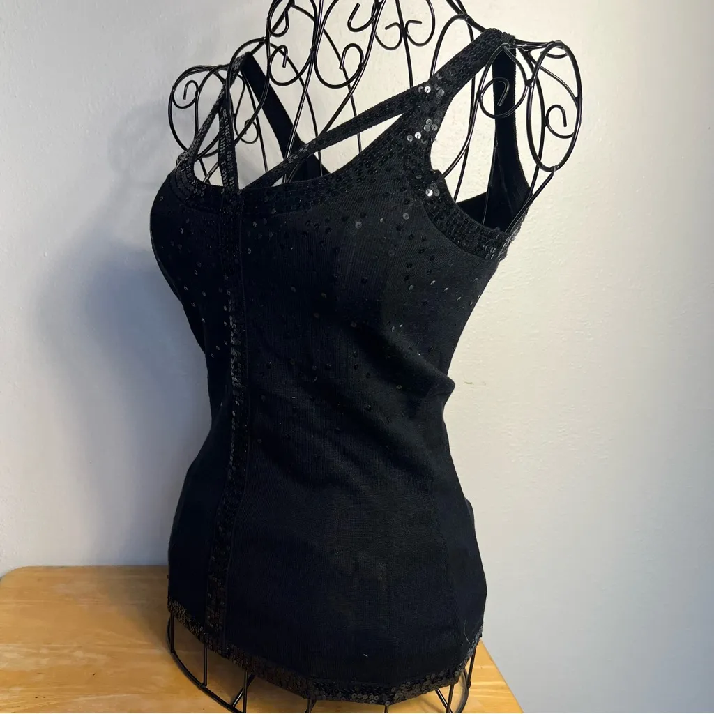 Silk Sequins Shiny Cutouts Hollow Strappy Crisscross sexy Vintage Y2k knit Rave - Image 7