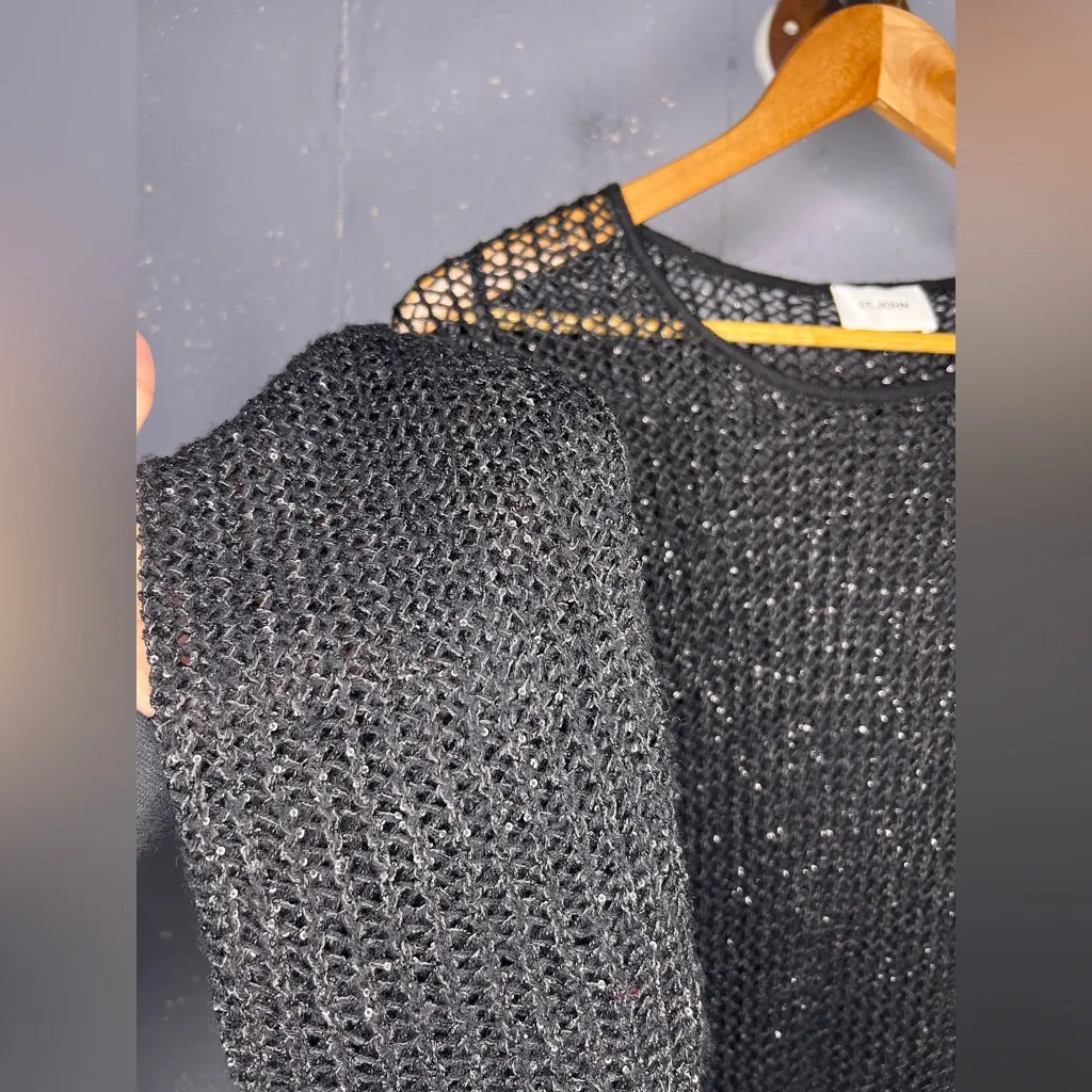 St. John Sequin Mesh Knit Long Sleeve Gown (XL) - Image 9