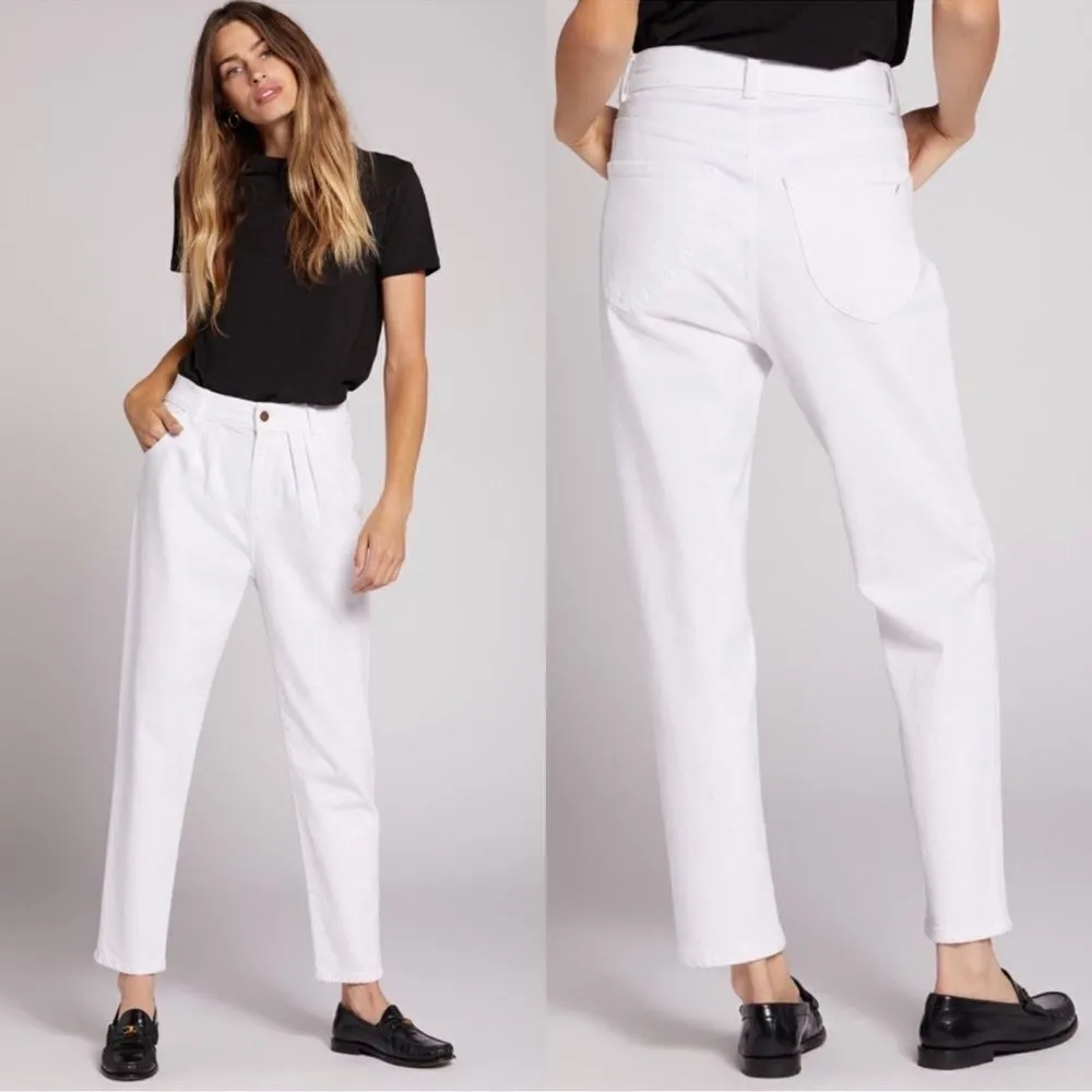 Current / Elliott The Arroyo Ultra High Mom Jean Pleated White Size 26 - Image 6