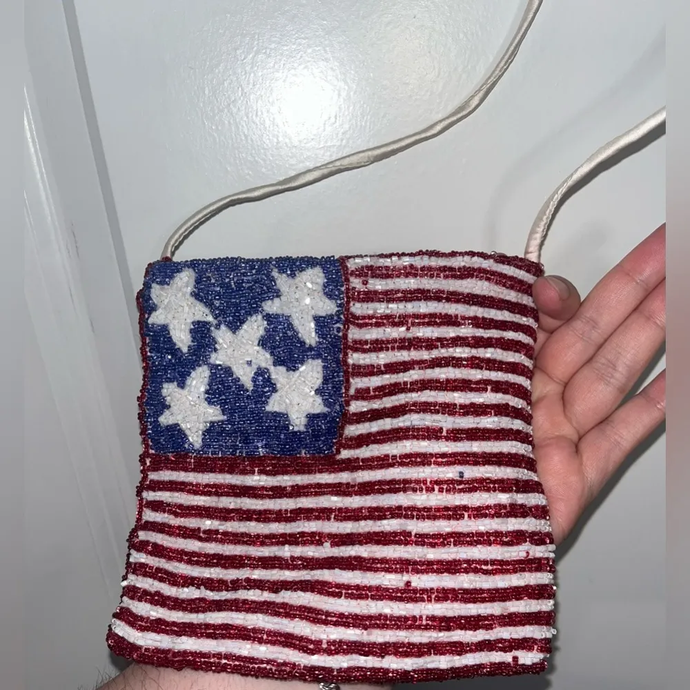 Vintage Unbranded Beaded American Flag All - Image 3
