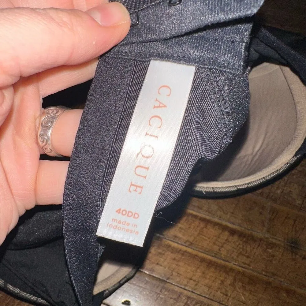 Cacique black and nude lacy lightly lined Balconette 40DD bra - Image 3