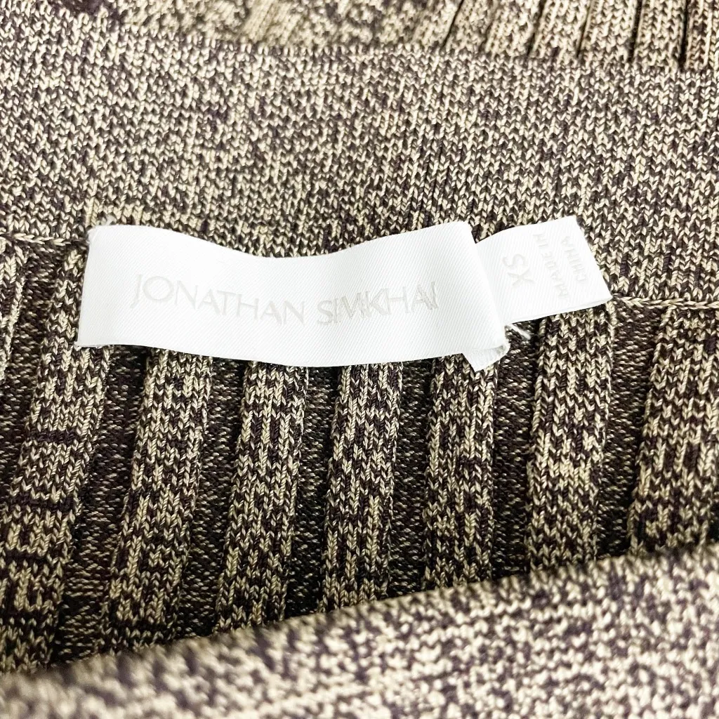 Jonathan Simkhai Ashton Marled Rib Knit Stretch Button Midi Sweater Skirt XS - Image 2