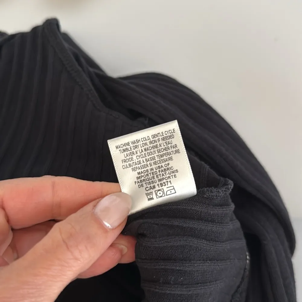 RE/Done Black Ribbed Long Sleeve Thong Bodysuit Size Medium - Image 13