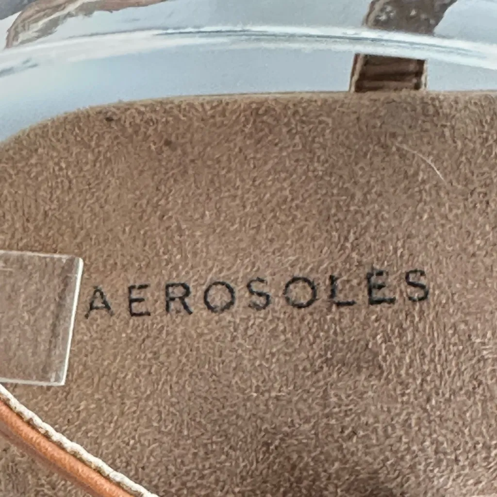 Aerosoles New Blue Leather Gylian Sling Back Thong Sandals Sz 11 - Image 4