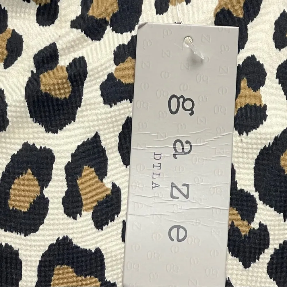 GAZE DTLA Women’s Animal Print Thin Strap Non Adjustable Strap Bodysuit Sz S Brown - Image 15
