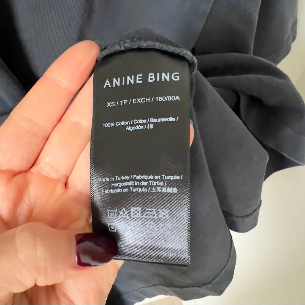 NWT ANINE BING Kent Tee Twisted Snake Graphic T-Shirt Tee in Washed Black - Image 8