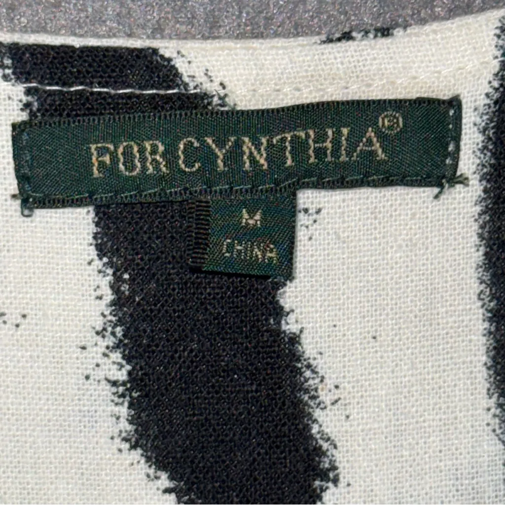 For Cynthia Black and‎ White Fun Zebra Print Blazer Swing Jacket size medium - Image 8