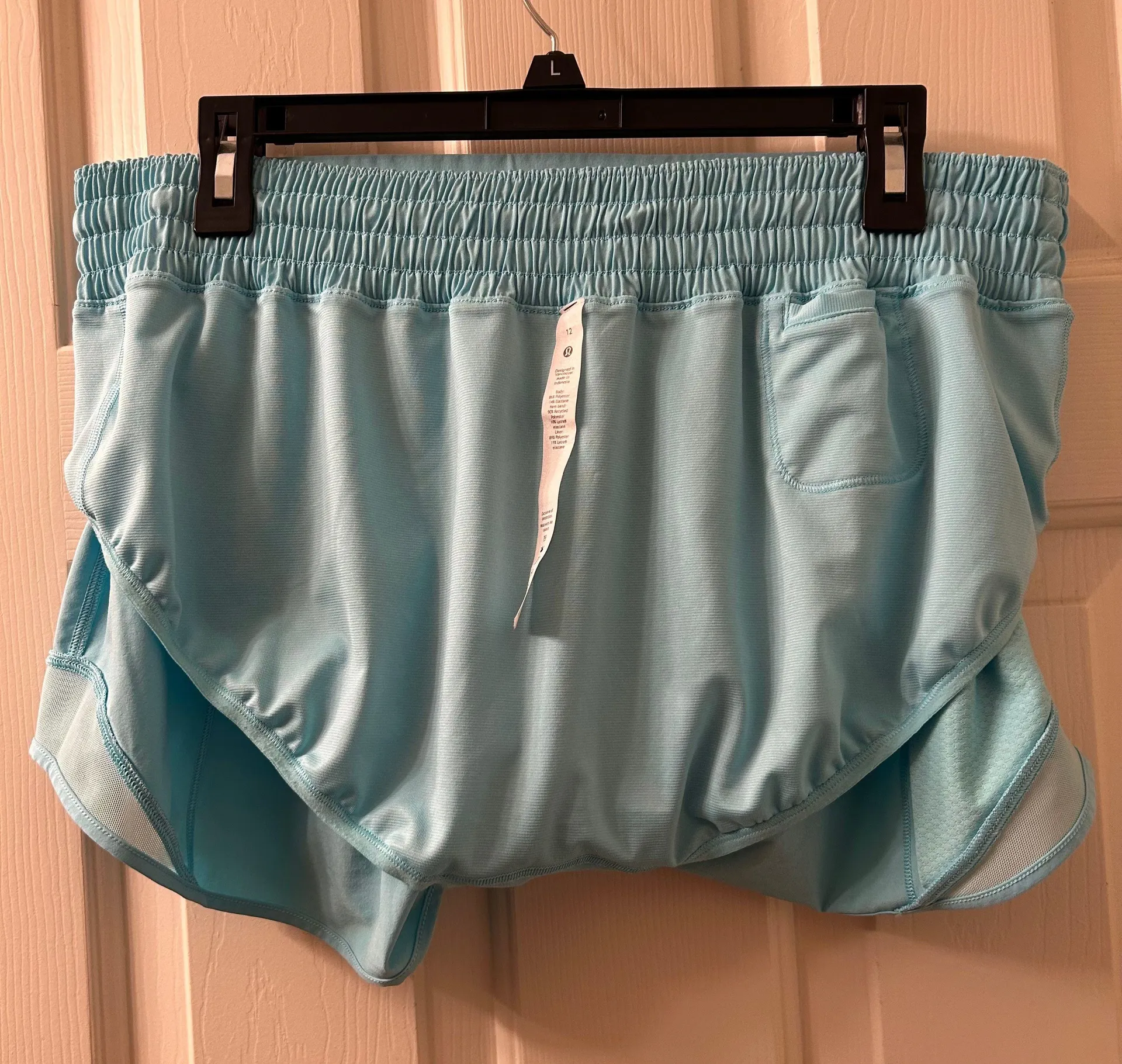 Hotty Hot Short High Rise Lined 2.5” Size 12 Cyan Blue Built-In Liner - Image 4