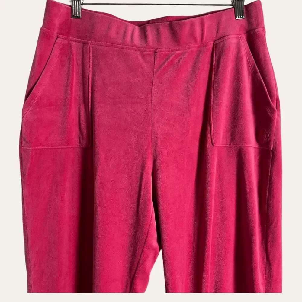Juicy by Juicy Couture Pink Velour Pull-On Y2K Lounge Sweatpants Size Large - Image 3