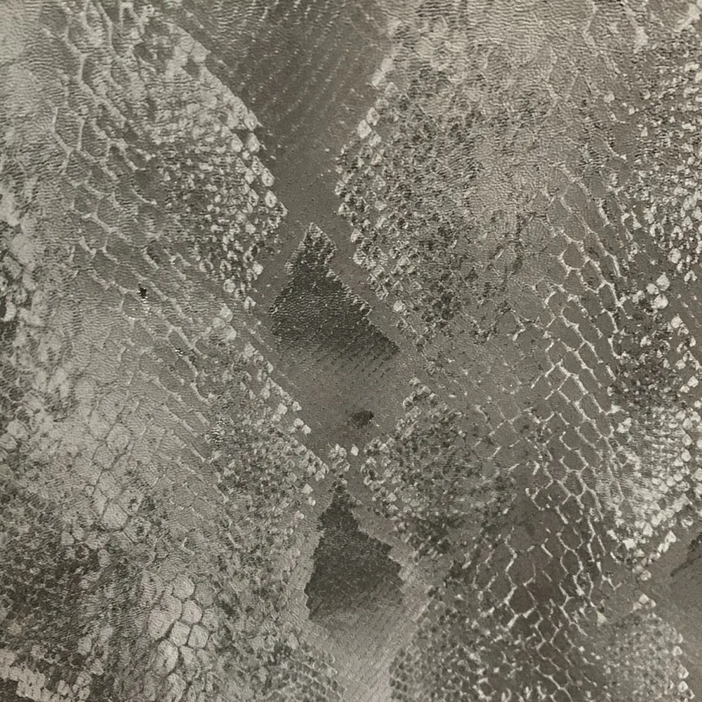 Snakeskin Black Print Wrap Mini Asymmetrical, Zipper Skirt / Size S - Image 7