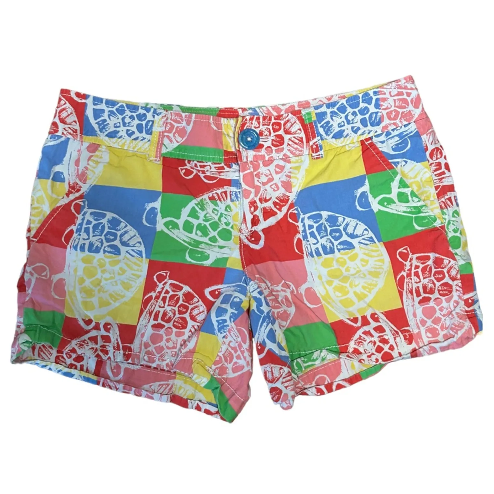 Lilly Pulitzer Callahan Rollin’ Turtles Patchwork Shorts Size 0 - Image 4