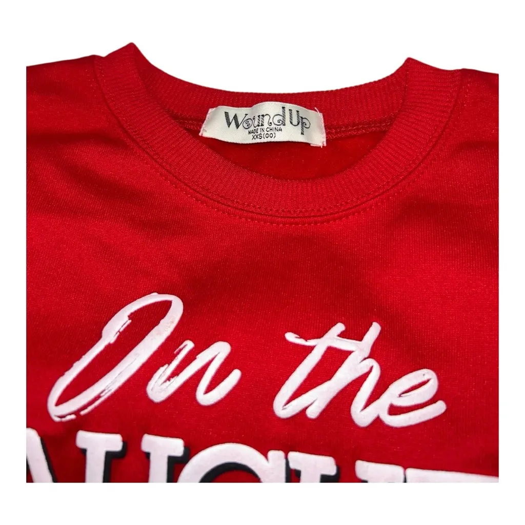 Women’s Christmas Naughty List Graphic Pullover Sweatshirt Long Sleeves, Sz XXS - Image 6