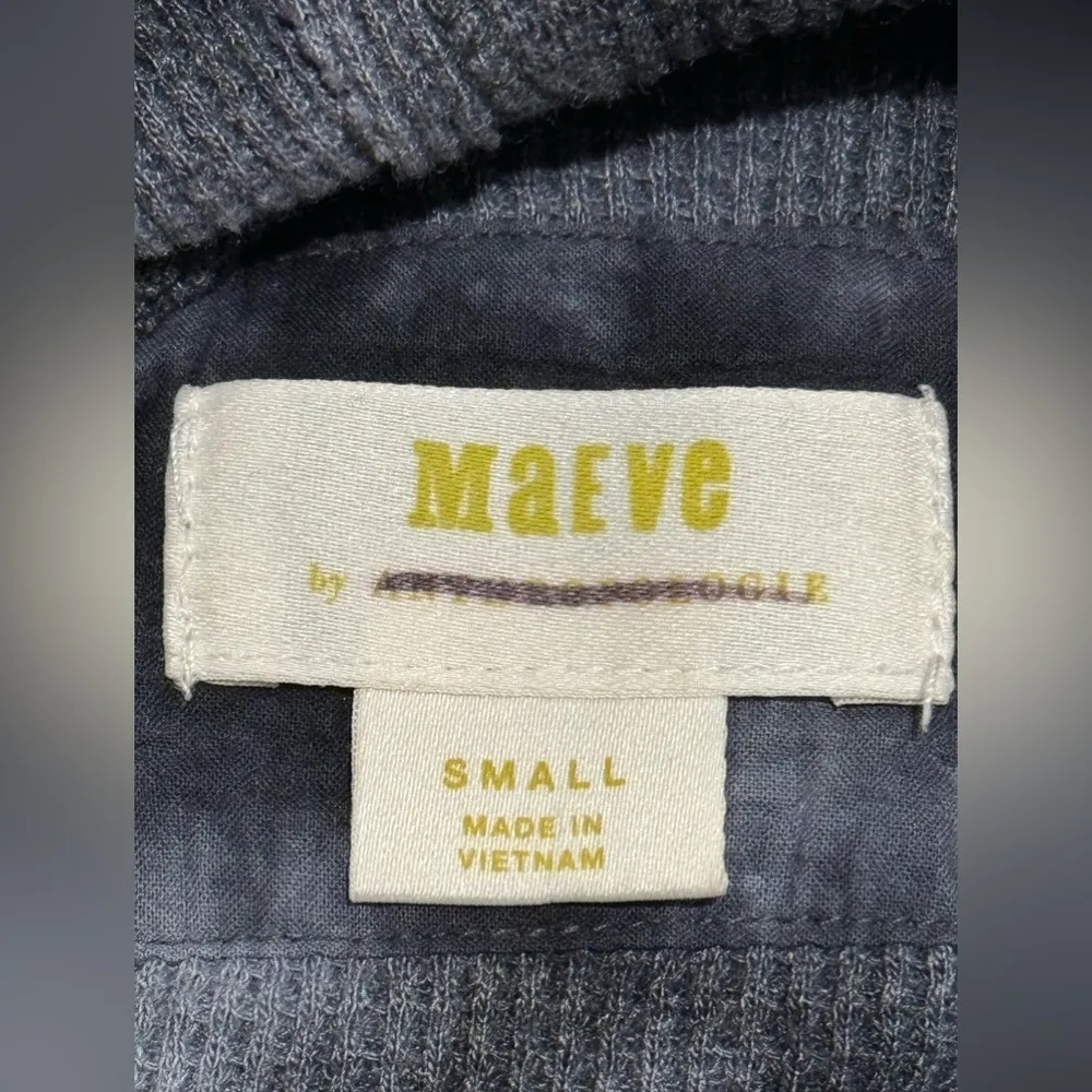 Anthropologie Ainsley Tie Dye Thermal Long Sleeve Turtleneck Gray Womens S - Image 3