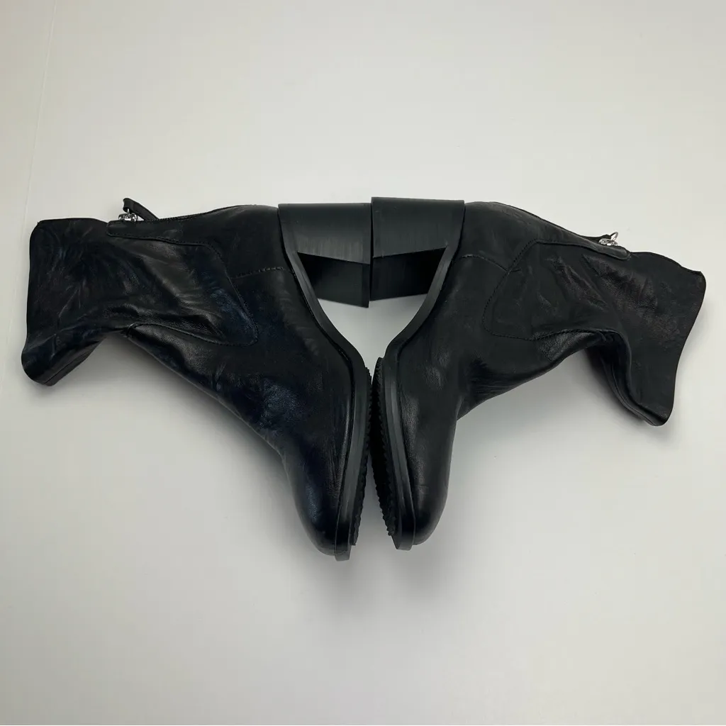 Kelsi Dagger Island‎ Black Leather Booties Womens Size 6.5 Heeled Zipper *FLAWED - Image 7